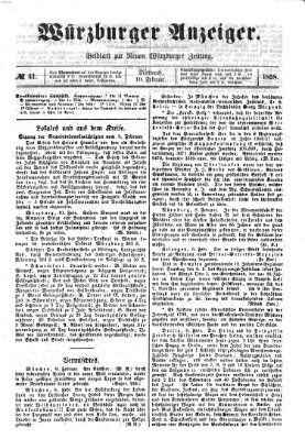 Würzburger Anzeiger (Neue Würzburger Zeitung) Mittwoch 10. Februar 1858