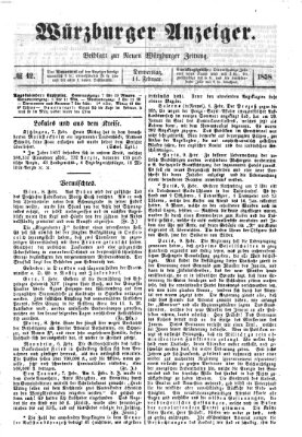 Würzburger Anzeiger (Neue Würzburger Zeitung) Donnerstag 11. Februar 1858