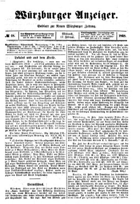 Würzburger Anzeiger (Neue Würzburger Zeitung) Mittwoch 17. Februar 1858