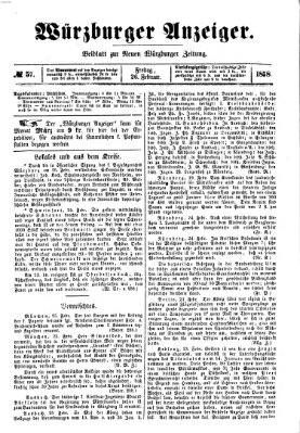 Würzburger Anzeiger (Neue Würzburger Zeitung) Freitag 26. Februar 1858