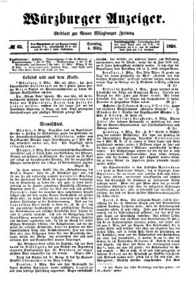 Würzburger Anzeiger (Neue Würzburger Zeitung) Samstag 6. März 1858