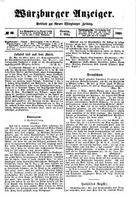 Würzburger Anzeiger (Neue Würzburger Zeitung) Sonntag 7. März 1858