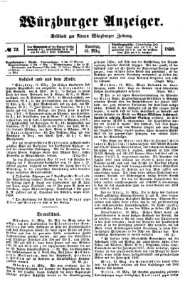 Würzburger Anzeiger (Neue Würzburger Zeitung) Samstag 13. März 1858