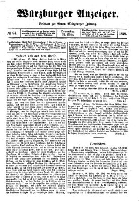 Würzburger Anzeiger (Neue Würzburger Zeitung) Donnerstag 25. März 1858