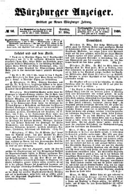 Würzburger Anzeiger (Neue Würzburger Zeitung) Samstag 27. März 1858