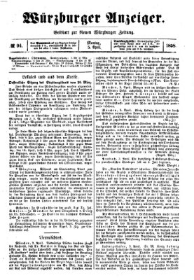 Würzburger Anzeiger (Neue Würzburger Zeitung) Montag 5. April 1858