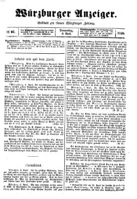 Würzburger Anzeiger (Neue Würzburger Zeitung) Donnerstag 8. April 1858