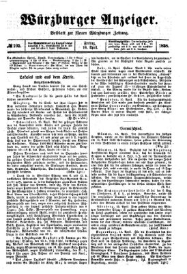 Würzburger Anzeiger (Neue Würzburger Zeitung) Freitag 16. April 1858