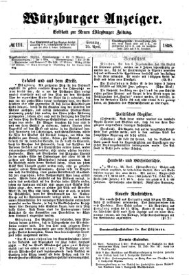 Würzburger Anzeiger (Neue Würzburger Zeitung) Sonntag 25. April 1858