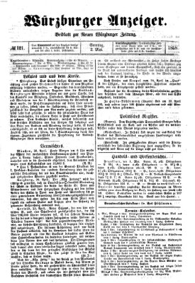 Würzburger Anzeiger (Neue Würzburger Zeitung) Sonntag 2. Mai 1858