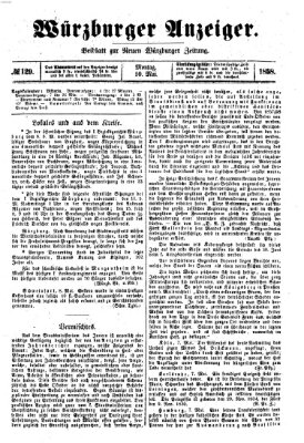 Würzburger Anzeiger (Neue Würzburger Zeitung) Montag 10. Mai 1858