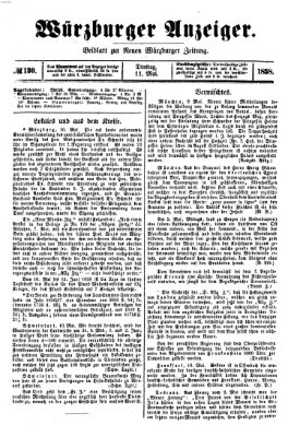 Würzburger Anzeiger (Neue Würzburger Zeitung) Dienstag 11. Mai 1858