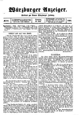 Würzburger Anzeiger (Neue Würzburger Zeitung) Samstag 22. Mai 1858