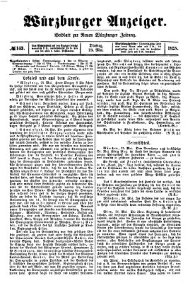 Würzburger Anzeiger (Neue Würzburger Zeitung) Dienstag 25. Mai 1858