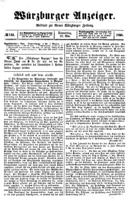 Würzburger Anzeiger (Neue Würzburger Zeitung) Donnerstag 27. Mai 1858