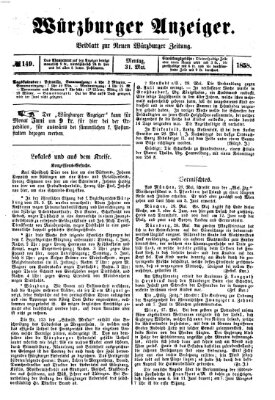 Würzburger Anzeiger (Neue Würzburger Zeitung) Montag 31. Mai 1858