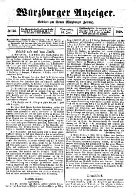 Würzburger Anzeiger (Neue Würzburger Zeitung) Donnerstag 10. Juni 1858