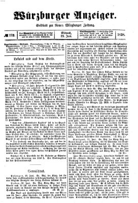 Würzburger Anzeiger (Neue Würzburger Zeitung) Mittwoch 23. Juni 1858