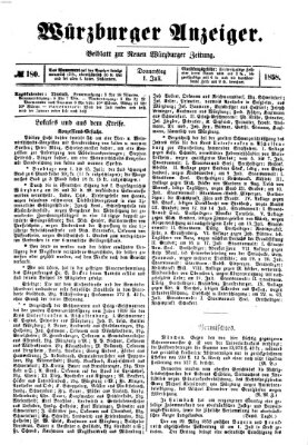 Würzburger Anzeiger (Neue Würzburger Zeitung) Donnerstag 1. Juli 1858