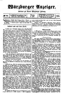 Würzburger Anzeiger (Neue Würzburger Zeitung) Montag 5. Juli 1858