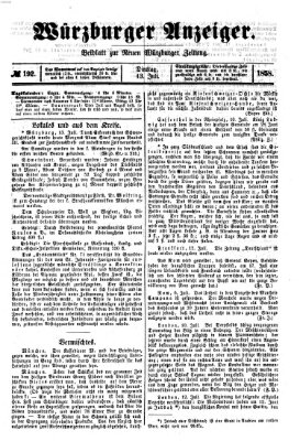 Würzburger Anzeiger (Neue Würzburger Zeitung) Dienstag 13. Juli 1858