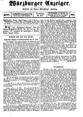 Würzburger Anzeiger (Neue Würzburger Zeitung) Donnerstag 29. Juli 1858