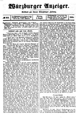 Würzburger Anzeiger (Neue Würzburger Zeitung) Montag 2. August 1858