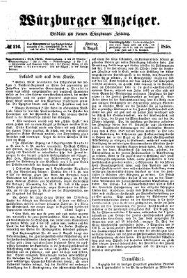 Würzburger Anzeiger (Neue Würzburger Zeitung) Freitag 6. August 1858