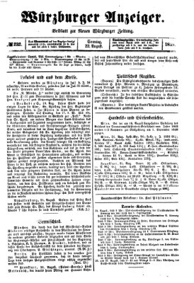 Würzburger Anzeiger (Neue Würzburger Zeitung) Sonntag 22. August 1858