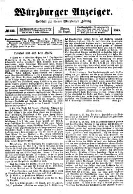 Würzburger Anzeiger (Neue Würzburger Zeitung) Montag 23. August 1858