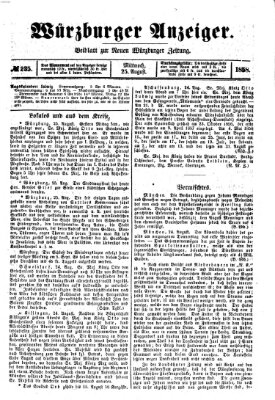 Würzburger Anzeiger (Neue Würzburger Zeitung) Mittwoch 25. August 1858