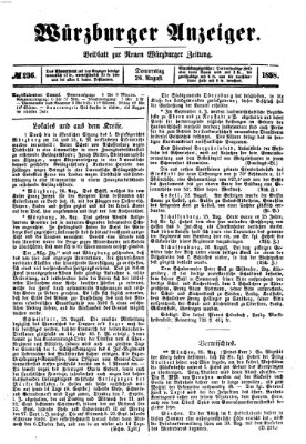 Würzburger Anzeiger (Neue Würzburger Zeitung) Donnerstag 26. August 1858