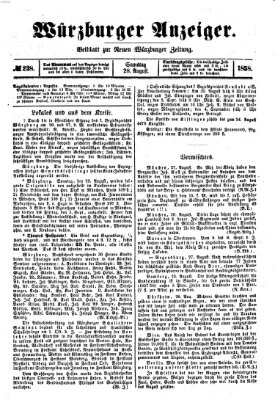 Würzburger Anzeiger (Neue Würzburger Zeitung) Samstag 28. August 1858