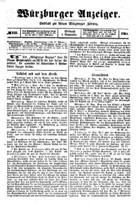 Würzburger Anzeiger (Neue Würzburger Zeitung) Mittwoch 1. September 1858