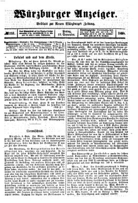 Würzburger Anzeiger (Neue Würzburger Zeitung) Freitag 10. September 1858