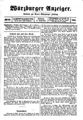 Würzburger Anzeiger (Neue Würzburger Zeitung) Samstag 11. September 1858