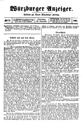 Würzburger Anzeiger (Neue Würzburger Zeitung) Donnerstag 30. September 1858