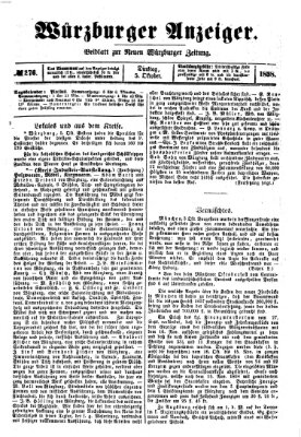 Würzburger Anzeiger (Neue Würzburger Zeitung) Dienstag 5. Oktober 1858