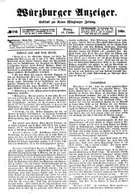 Würzburger Anzeiger (Neue Würzburger Zeitung) Montag 11. Oktober 1858