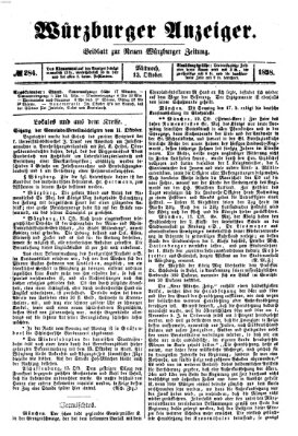 Würzburger Anzeiger (Neue Würzburger Zeitung) Mittwoch 13. Oktober 1858