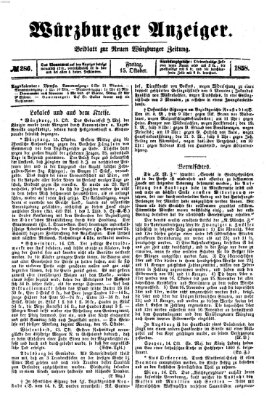 Würzburger Anzeiger (Neue Würzburger Zeitung) Freitag 15. Oktober 1858