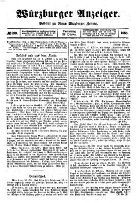 Würzburger Anzeiger (Neue Würzburger Zeitung) Donnerstag 28. Oktober 1858