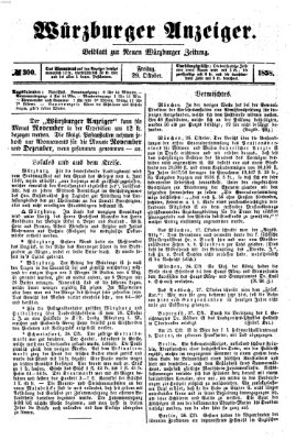 Würzburger Anzeiger (Neue Würzburger Zeitung) Freitag 29. Oktober 1858