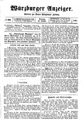 Würzburger Anzeiger (Neue Würzburger Zeitung) Sonntag 31. Oktober 1858
