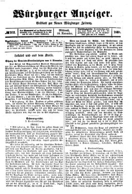 Würzburger Anzeiger (Neue Würzburger Zeitung) Mittwoch 10. November 1858