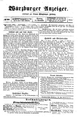 Würzburger Anzeiger (Neue Würzburger Zeitung) Sonntag 14. November 1858