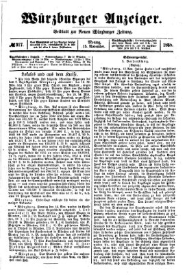 Würzburger Anzeiger (Neue Würzburger Zeitung) Montag 15. November 1858