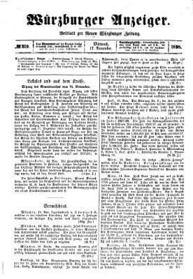 Würzburger Anzeiger (Neue Würzburger Zeitung) Mittwoch 17. November 1858