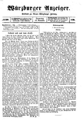 Würzburger Anzeiger (Neue Würzburger Zeitung) Donnerstag 18. November 1858