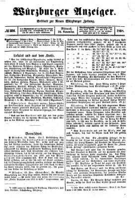 Würzburger Anzeiger (Neue Würzburger Zeitung) Mittwoch 24. November 1858